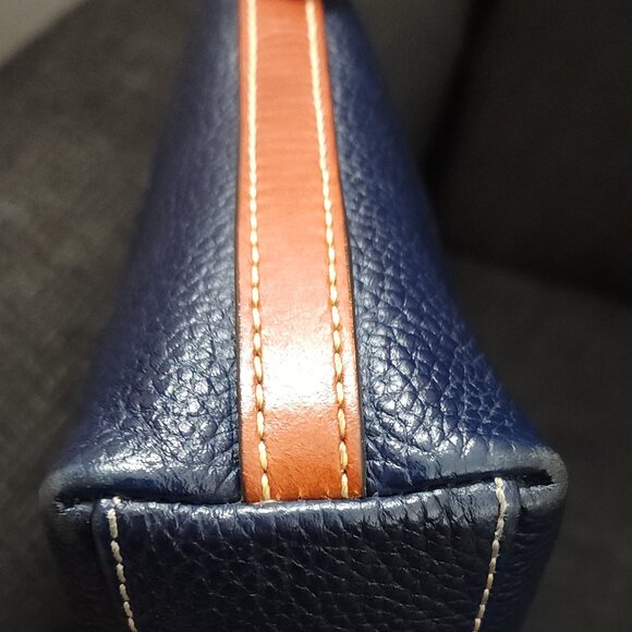 Dooney & Bourke Pebble Grain Navy Leather Crossbody Pouch Bag - Picture 5 of 11